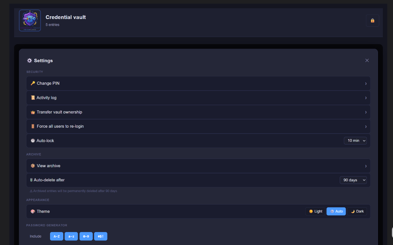 Settings Screen Top